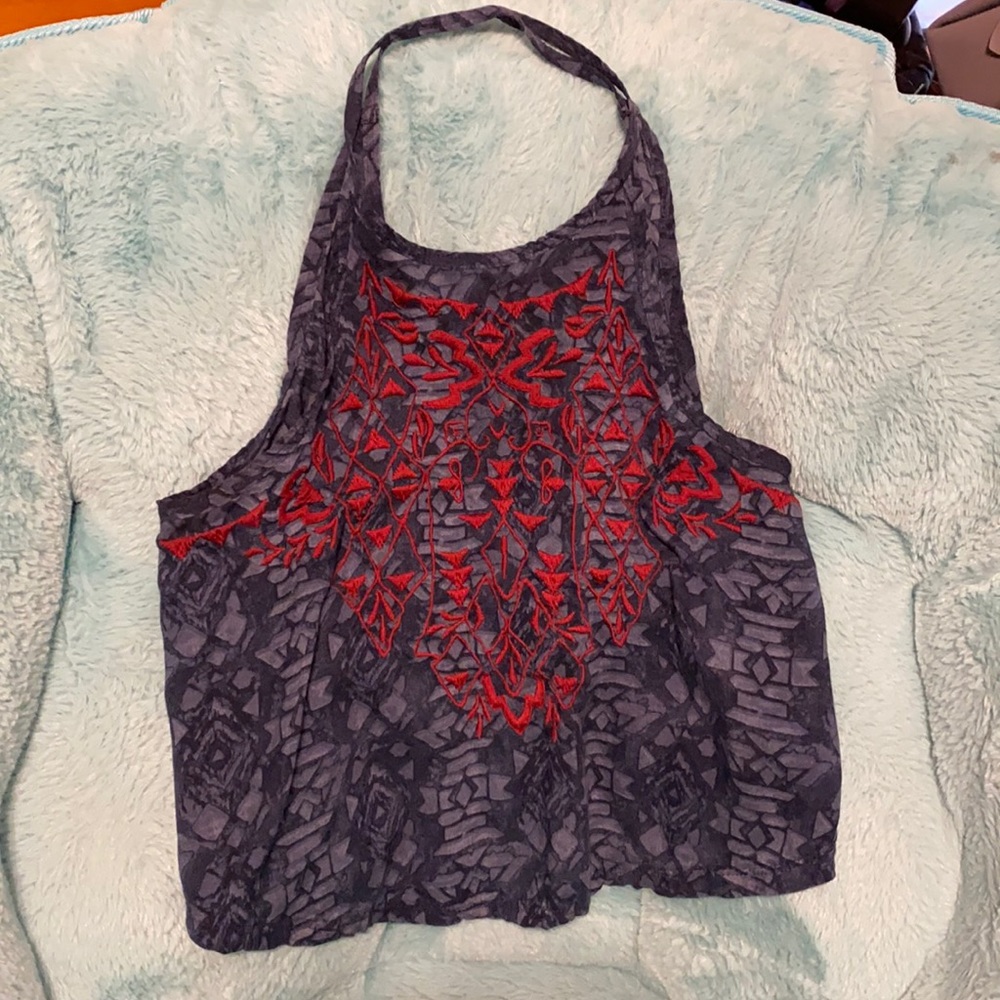 Hollister cropped blouse with cross back straps